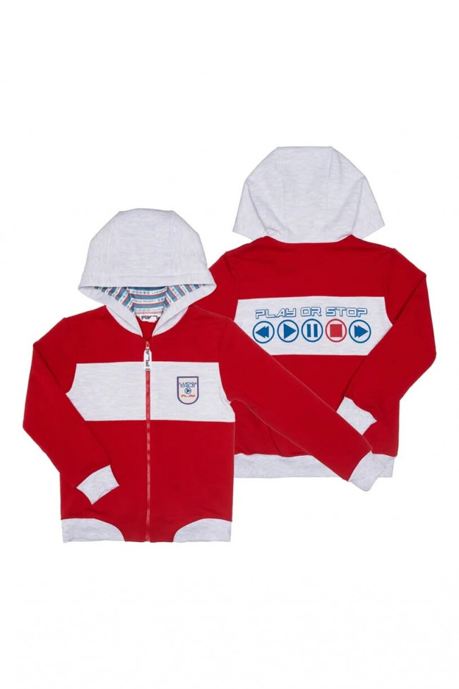 Толстовка детская, на молнии, красная, Больше пространства