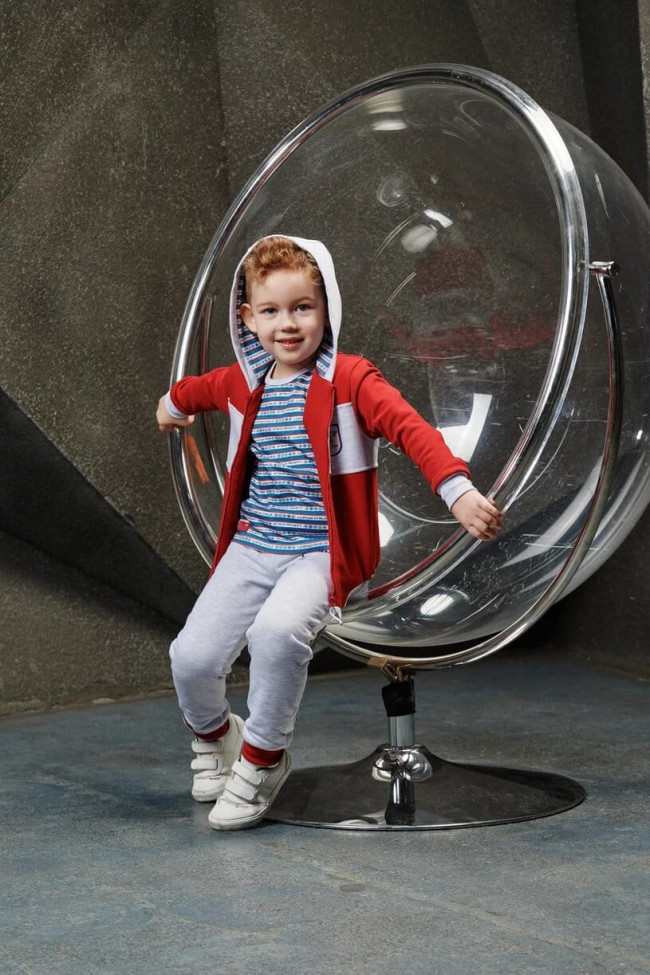 Толстовка детская, на молнии, красная, Больше пространства