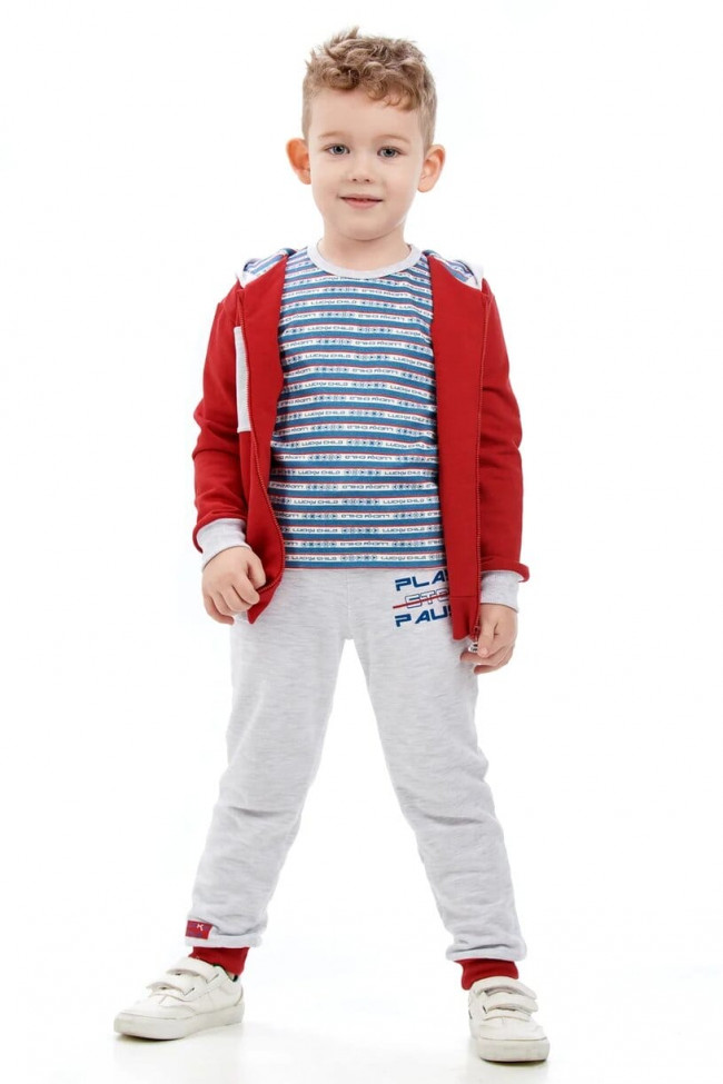 Толстовка детская, на молнии, красная, Больше пространства