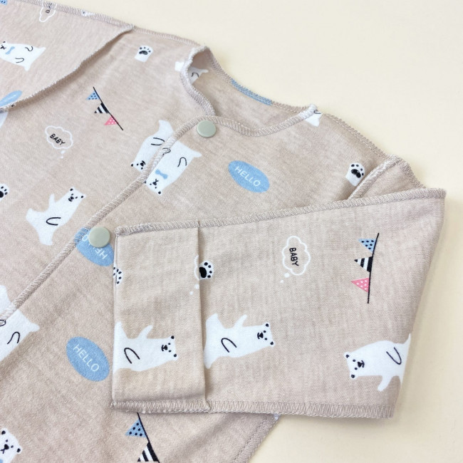 Боди детский, бежевый, Белые медведи