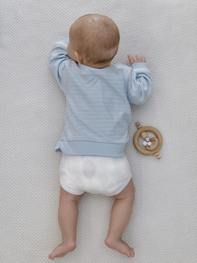 Боди детский, голубой, Нежная полосочка