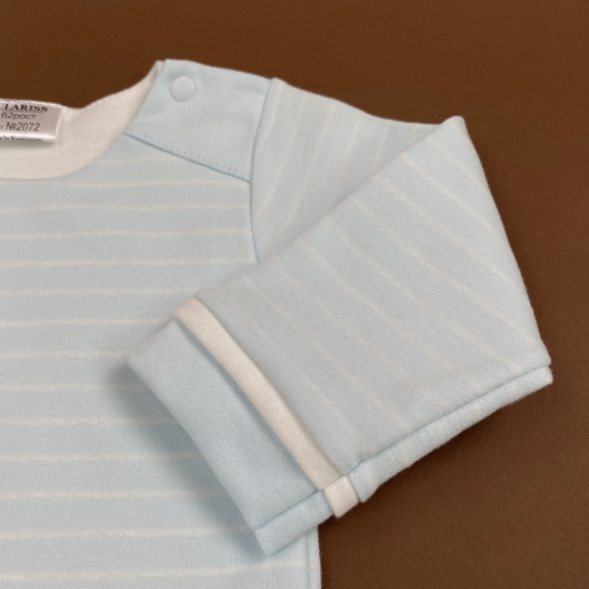 Боди детский, голубой, Нежная полосочка