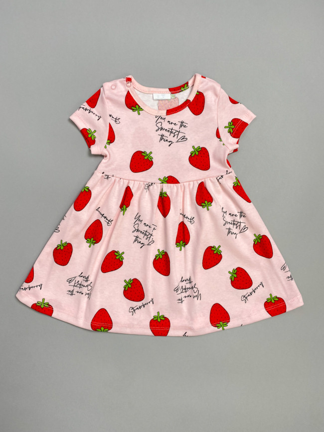 Платье с коротким рукавом Клубнички