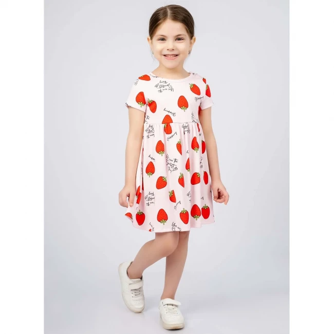 Платье с коротким рукавом Клубнички