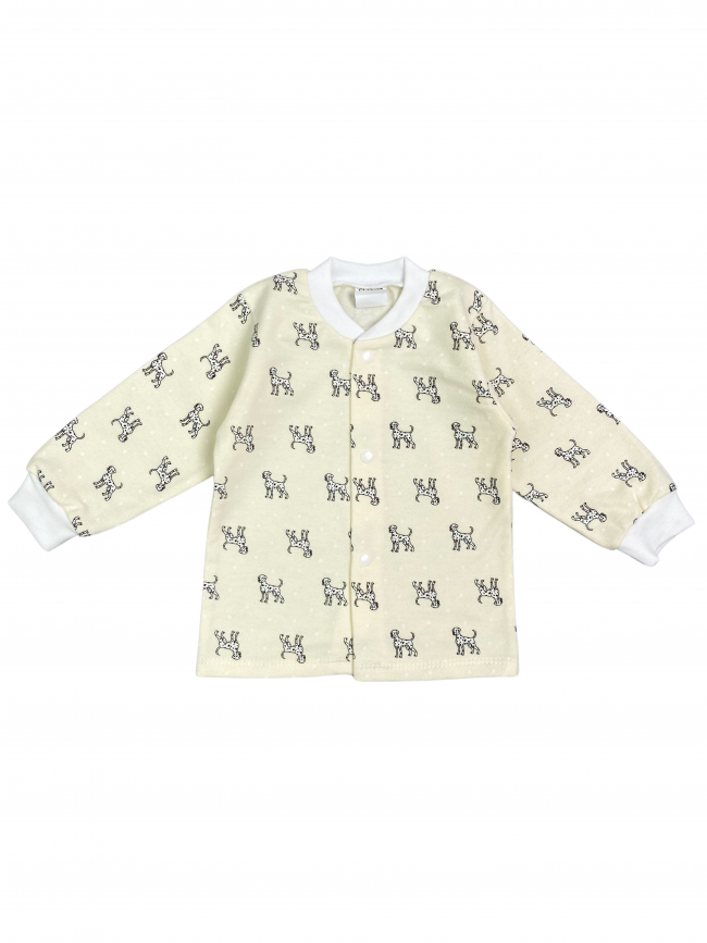 Кофточка детская фланелевая, желтая, Далматинцы Кофточка детская фланелевая, желтая, Далматинцы