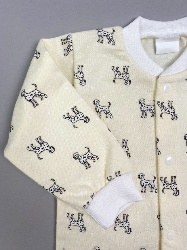 Кофточка детская фланелевая, желтая, Далматинцы Кофточка детская фланелевая, желтая, Далматинцы