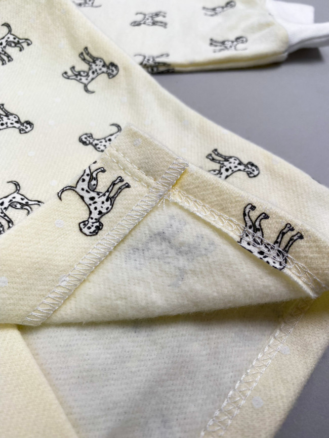 Кофточка детская фланелевая, желтая, Далматинцы Кофточка детская фланелевая, желтая, Далматинцы