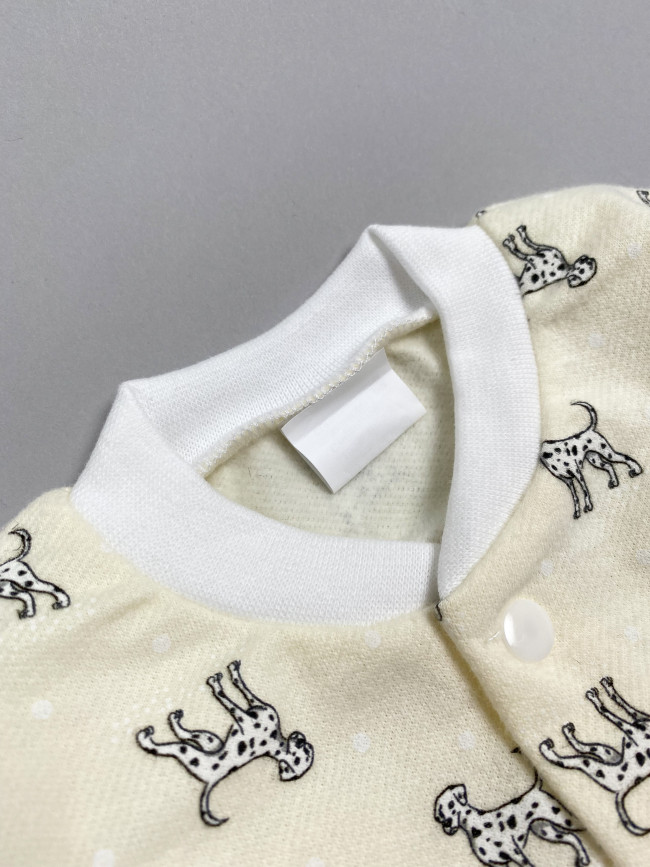 Кофточка детская фланелевая, желтая, Далматинцы Кофточка детская фланелевая, желтая, Далматинцы