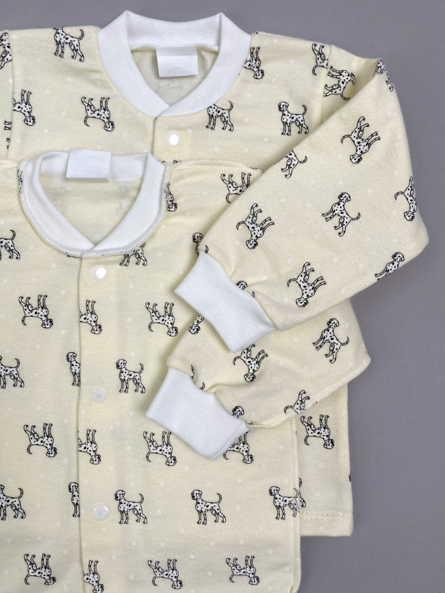 Кофточка детская фланелевая, желтая, Далматинцы Кофточка детская фланелевая, желтая, Далматинцы