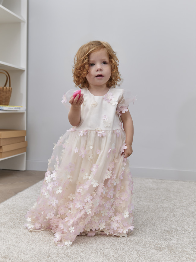 Длинное вечернее розовое платье, Фрейзии