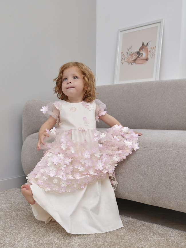 Длинное вечернее розовое платье, Фрейзии