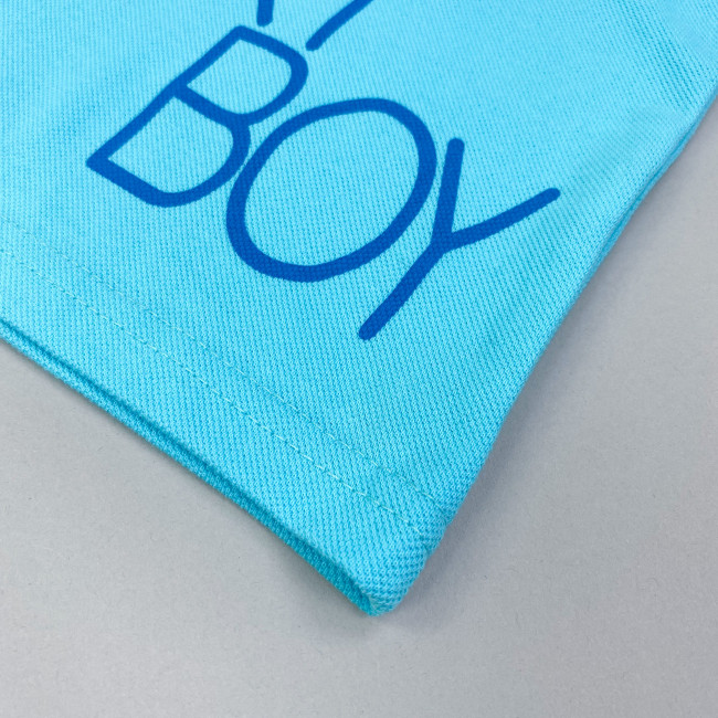 Футболка для мальчика, бирюзовая, Lucky boy