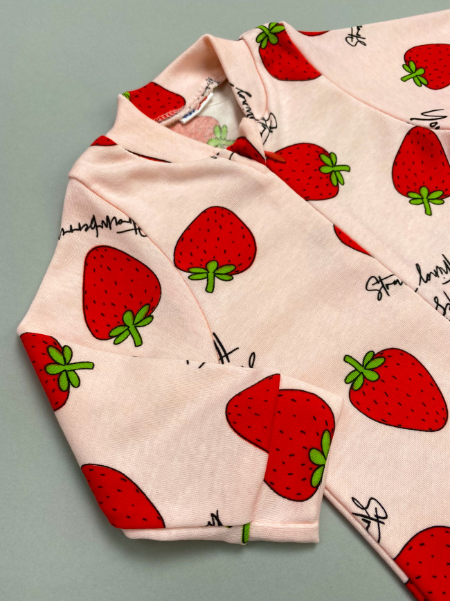 Комбинезон детский, розовый, Клубнички