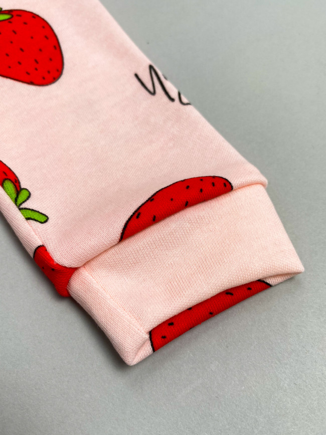 Комбинезон детский, розовый, Клубнички