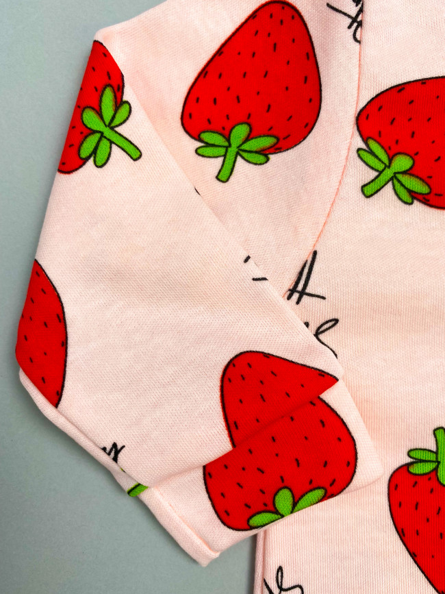 Комбинезон детский, розовый, Клубнички