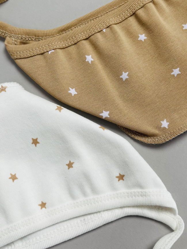 Комплект детских чепчиков, Звездочки, какао