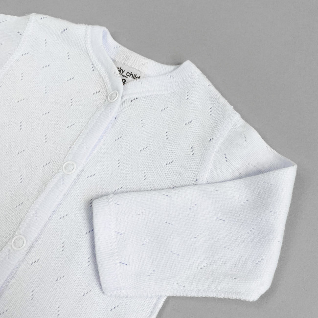 Кофточка детская, белая, Ажур
