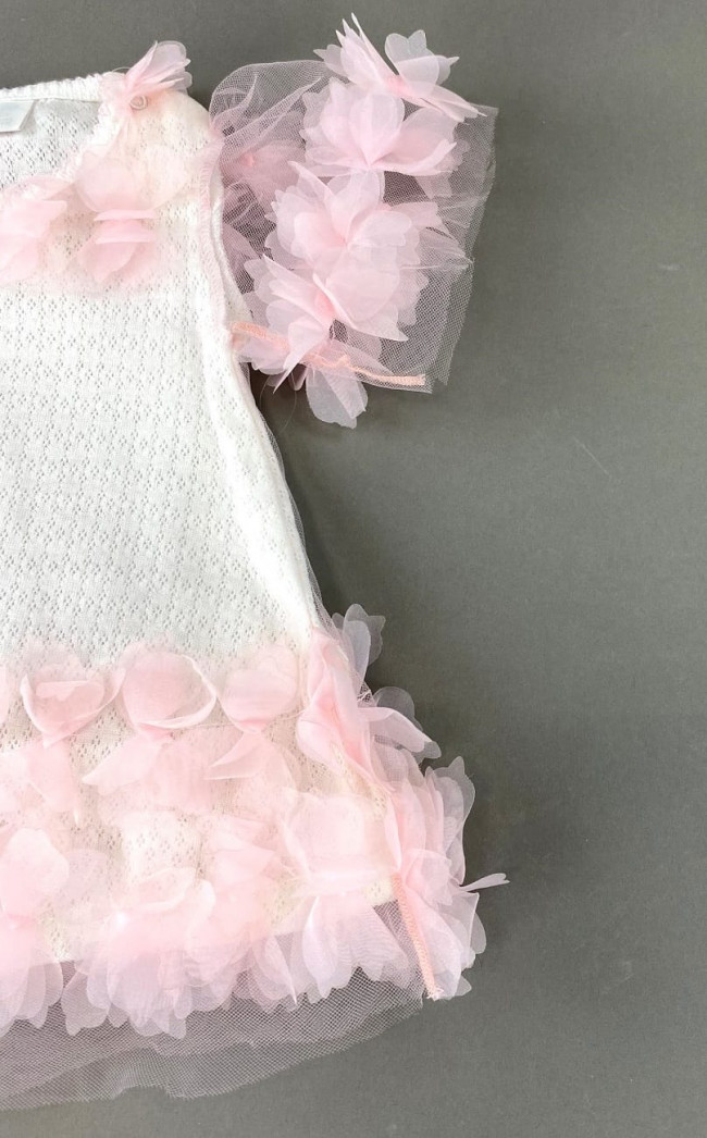 Нарядное розовое платье, Трансферли с рюшами