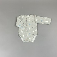 Боди детский, серый, Белые медведи