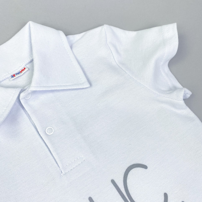 Футболка для мальчика, белая, Lucky boy