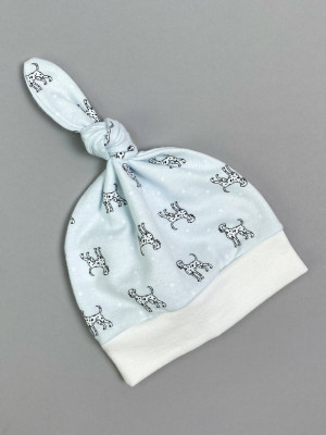 Шапочка детская фланелевая, голубая, Далматинцы Шапочка детская фланелевая, голубая, Далматинцы