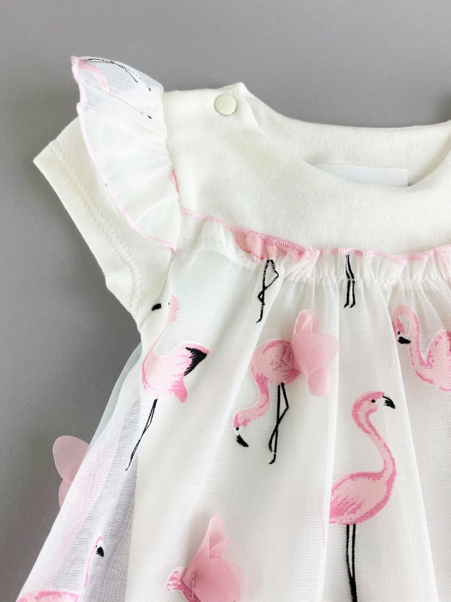 Боди-платье белое, Фламинго Боди-платье белое, Фламинго