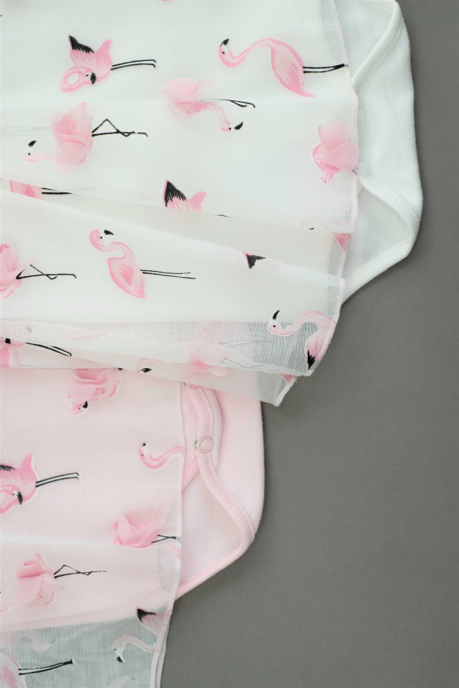 Боди-платье белое, Фламинго Боди-платье белое, Фламинго