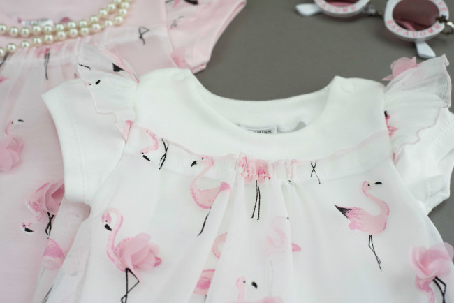 Боди-платье белое, Фламинго Боди-платье белое, Фламинго