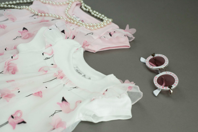 Боди-платье белое, Фламинго Боди-платье белое, Фламинго