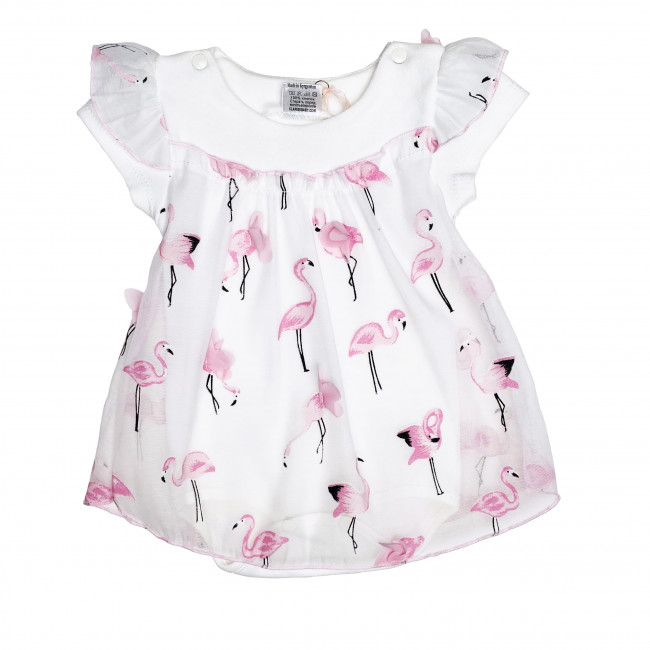 Боди-платье белое, Фламинго Боди-платье белое, Фламинго