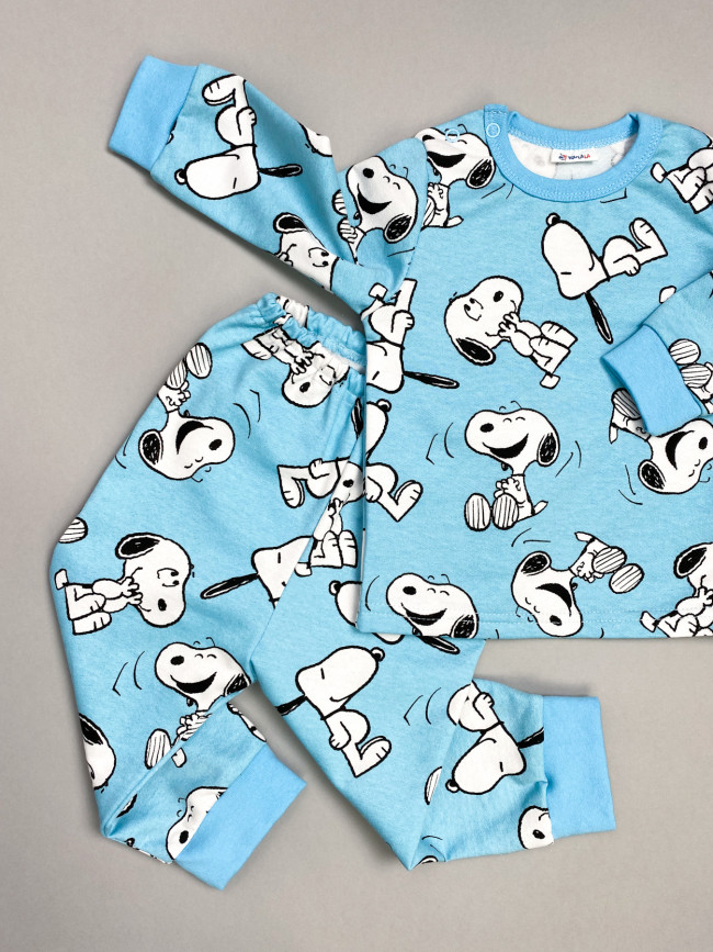 Детский утепленный костюм, голубой, Снупи