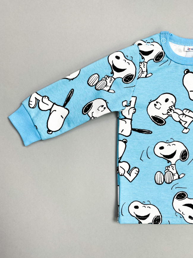 Детский утепленный костюм, голубой, Снупи