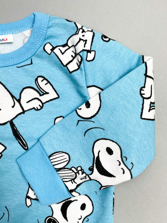 Детский утепленный костюм, голубой, Снупи