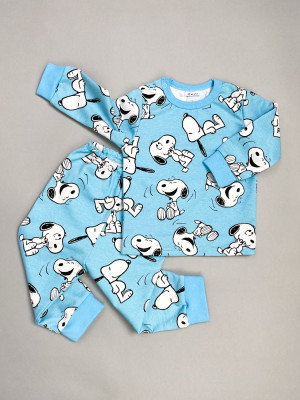 Детский утепленный костюм, голубой, Снупи