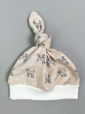 Шапочка детская фланелевая, какао, Далматинцы Шапочка детская фланелевая, какао, Далматинцы