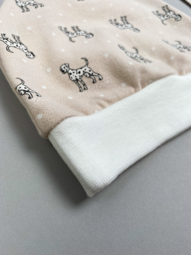 Шапочка детская фланелевая, какао, Далматинцы