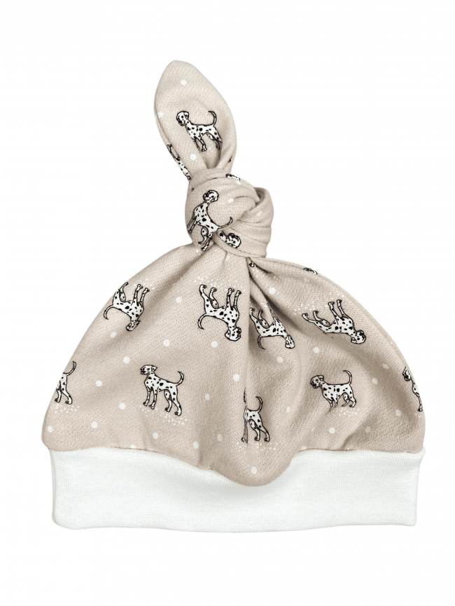 Шапочка детская фланелевая, какао, Далматинцы