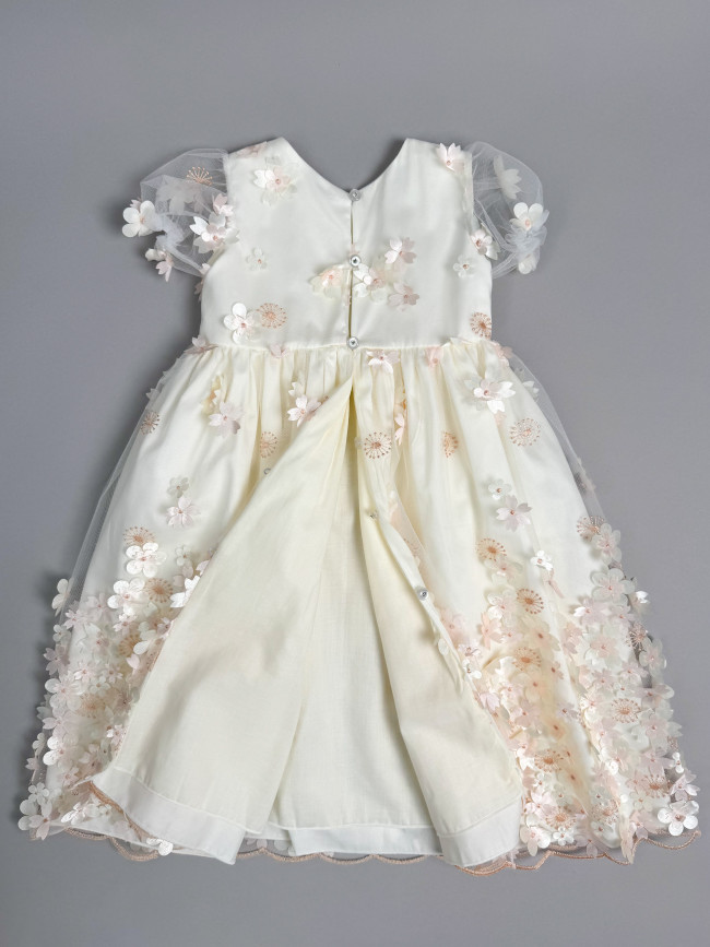 Длинное вечернее персиковое платье, Фрейзии Длинное вечернее персиковое платье, Фрейзии