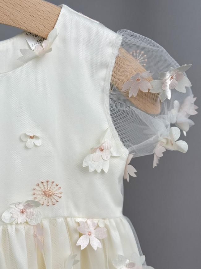 Длинное вечернее персиковое платье, Фрейзии Длинное вечернее персиковое платье, Фрейзии