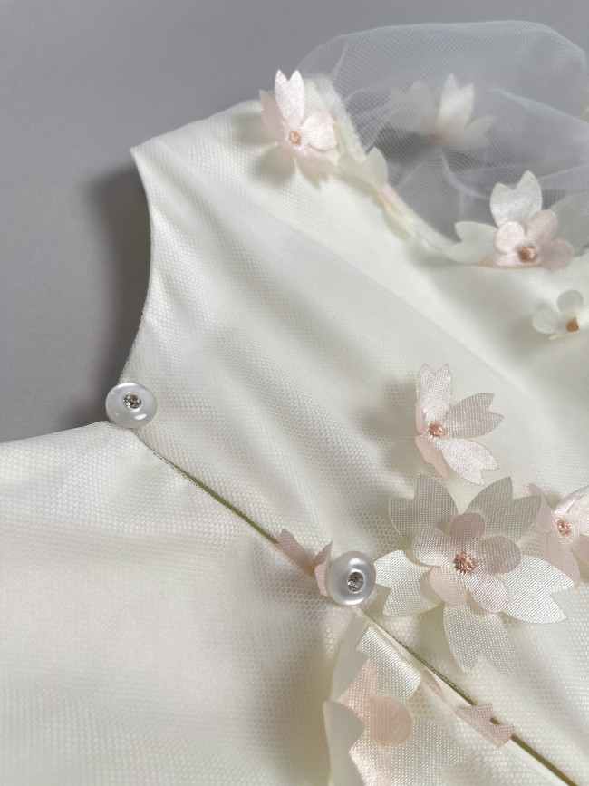 Длинное вечернее персиковое платье, Фрейзии Длинное вечернее персиковое платье, Фрейзии