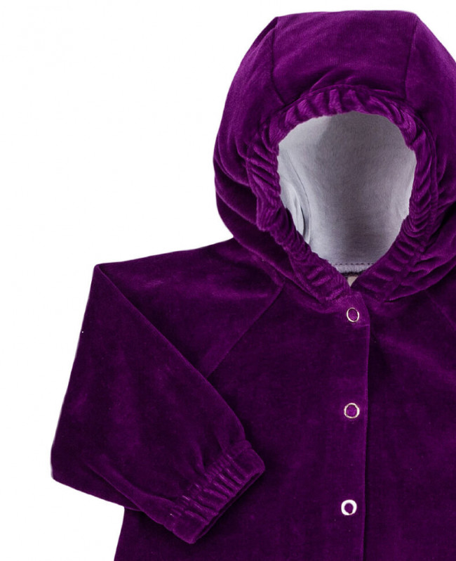 Комбинезон с капюшоном, фиолетовый, Велюр