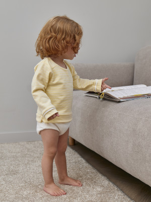 Боди детский, желтый, Нежная полосочка