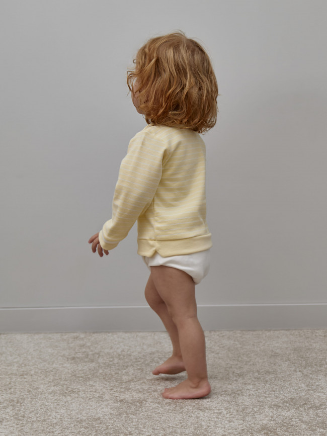 Боди детский, желтый, Нежная полосочка