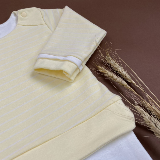 Боди детский, желтый, Нежная полосочка