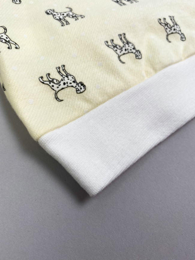 Шапочка детская фланелевая, желтая, Далматинцы Шапочка детская фланелевая, желтая, Далматинцы