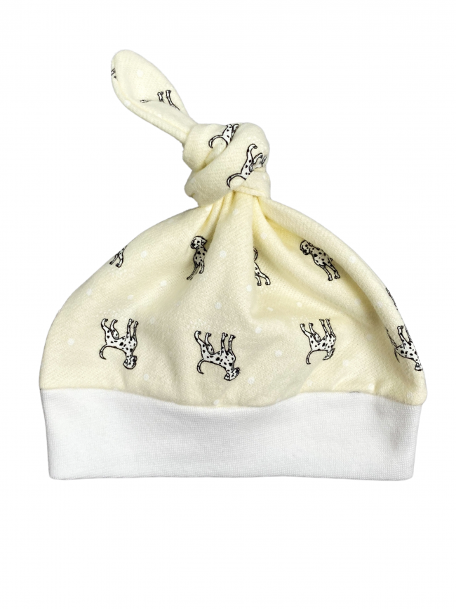 Шапочка детская фланелевая, желтая, Далматинцы Шапочка детская фланелевая, желтая, Далматинцы