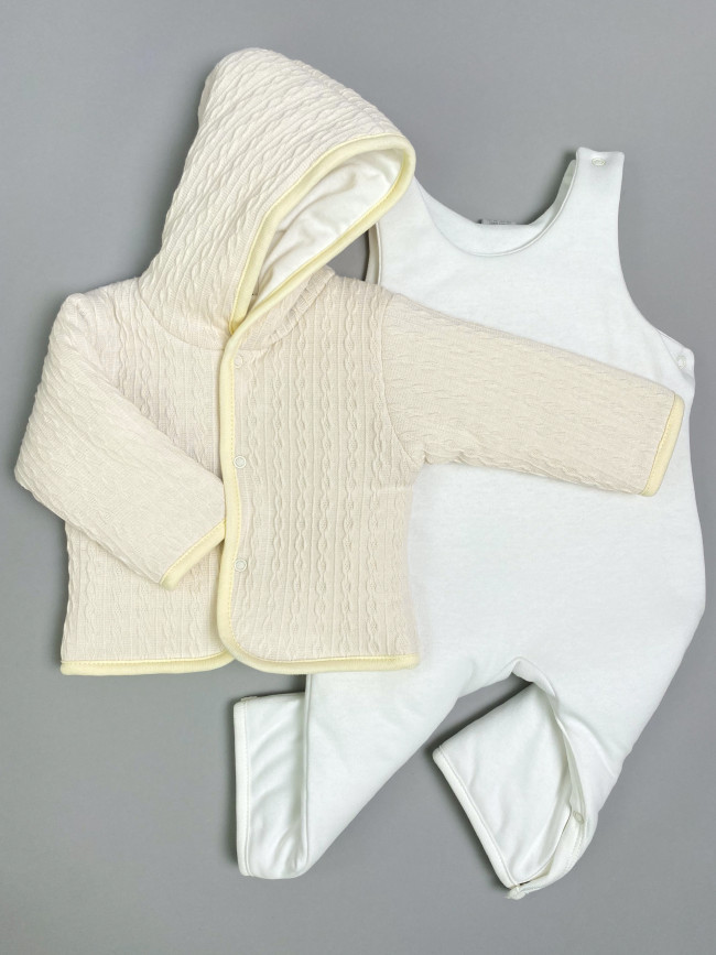 Комплект детский на синтепоне, молочный, Вязаный микс Комплект детский на синтепоне, молочный, Вязаный микс