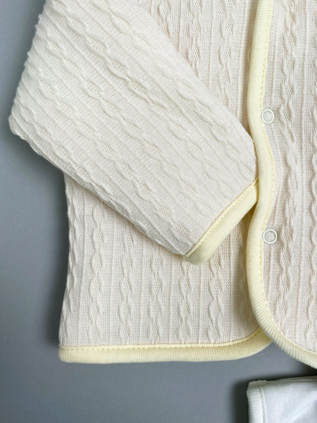 Комплект детский на синтепоне, молочный, Вязаный микс Комплект детский на синтепоне, молочный, Вязаный микс