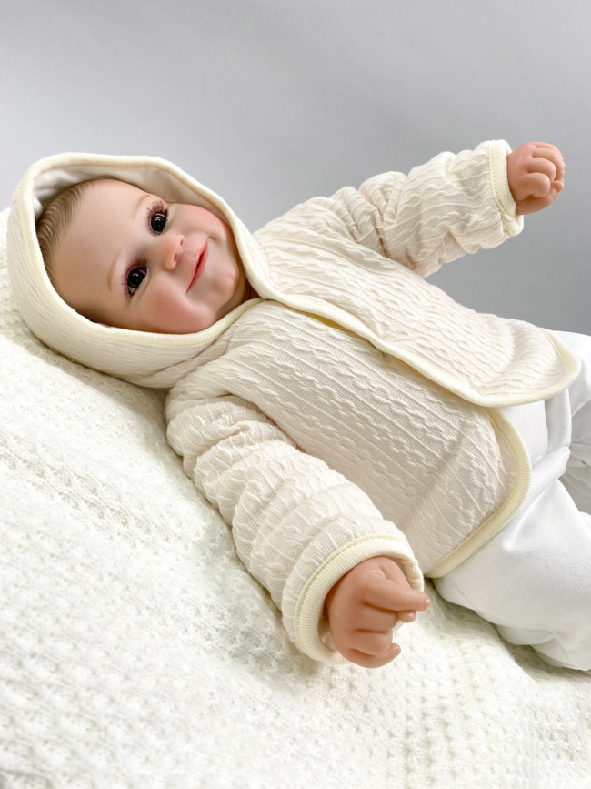 Комплект детский на синтепоне, молочный, Вязаный микс Комплект детский на синтепоне, молочный, Вязаный микс