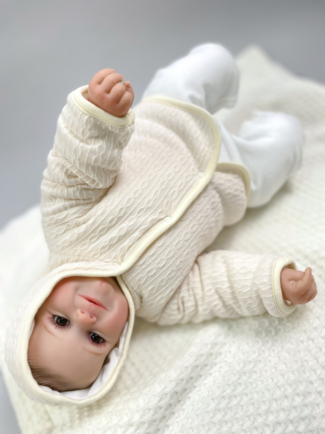 Комплект детский на синтепоне, молочный, Вязаный микс Комплект детский на синтепоне, молочный, Вязаный микс